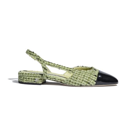 green chanel slingbacks